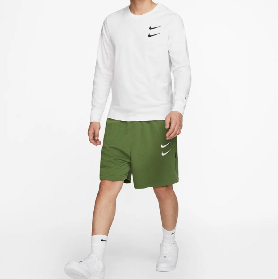 Áo Nike Double Swoosh Longsleeve White - Ảnh 2
