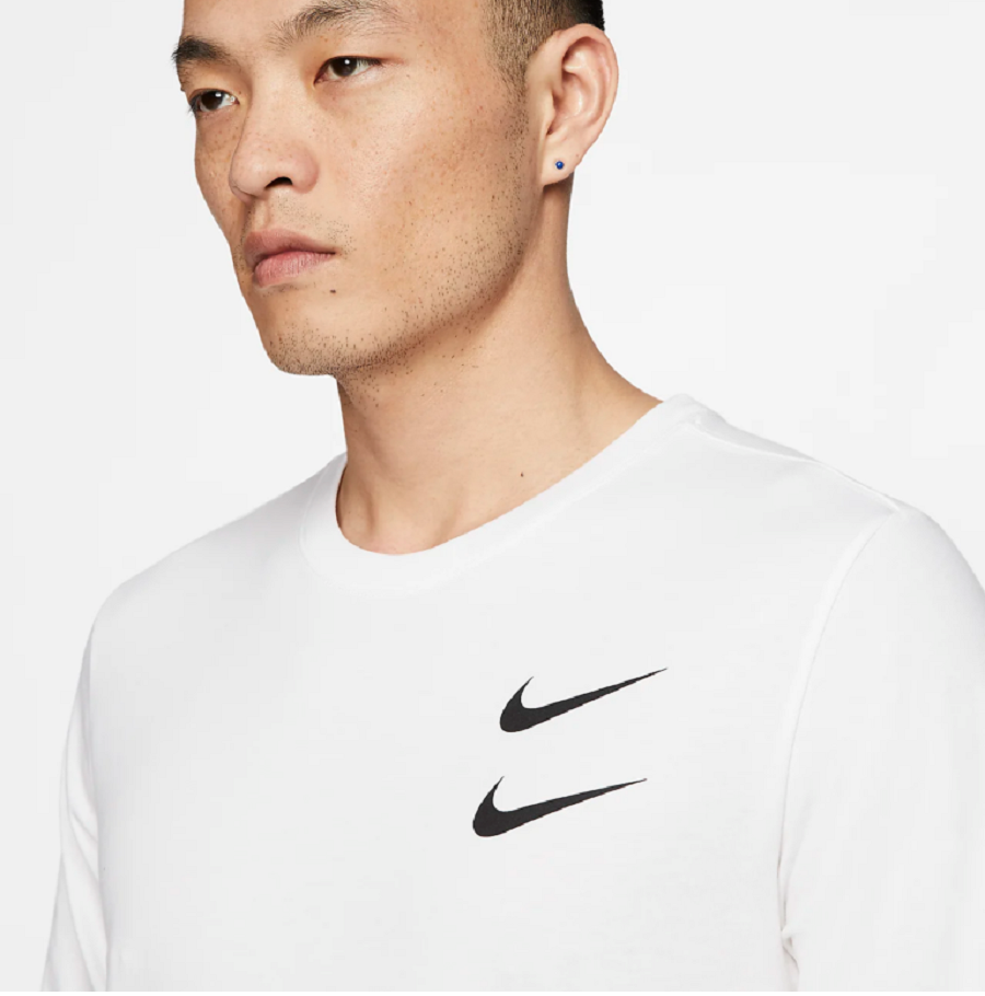 Áo Nike Double Swoosh Longsleeve White - Ảnh 4