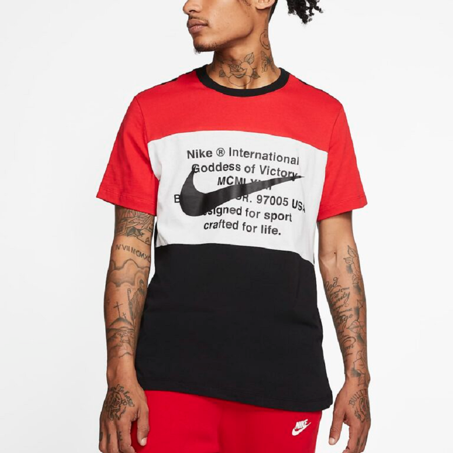 Áo Nike Sportswear Swoosh Shortsleeve Shirt ‘BlackRedWhite’ CU9736-010 - Ảnh 5