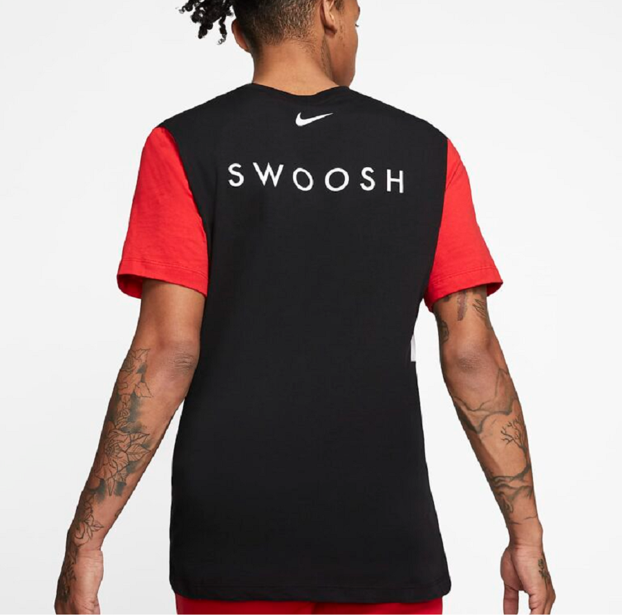 Áo Nike Sportswear Swoosh Shortsleeve Shirt ‘BlackRedWhite’ CU9736-010 - Ảnh 4