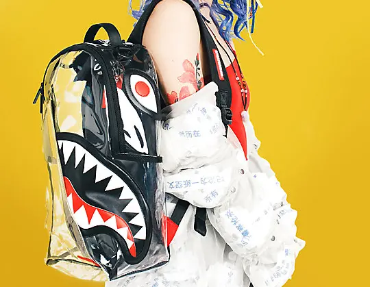Alternative view of Balo Sprayground Angled Vision Shark Backpack