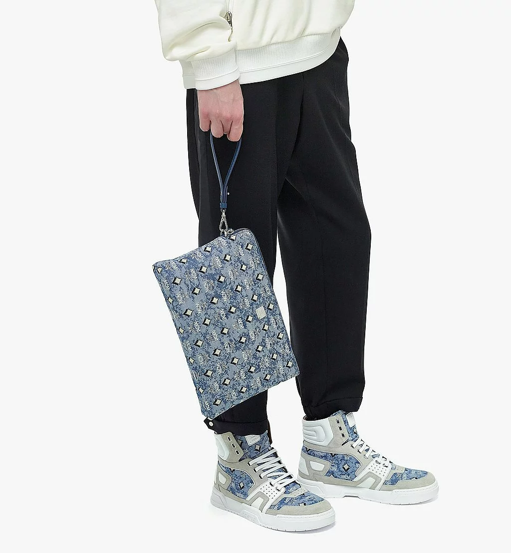 Túi MCM Standing Wristlet Pouch in Vintage Jacquard Monogram MXZBATQ01LU001 - Ảnh 5