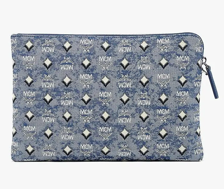 Alternative view of Túi MCM Standing Wristlet Pouch in Vintage Jacquard Monogram MXZBATQ01LU001