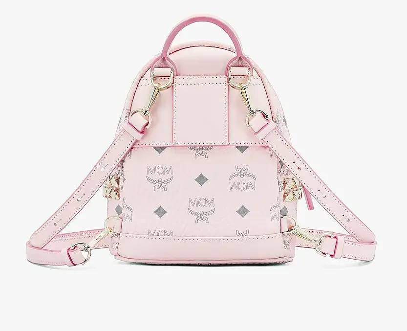 Balo MCM Stark Studs Backpack Visetos 'Pink' MMKAAVE13QH001 - Ảnh 4