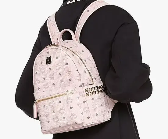 Alternative view of Balo MCM Stark Backpack Visetos 'Pink' MMKAAVE15QH001