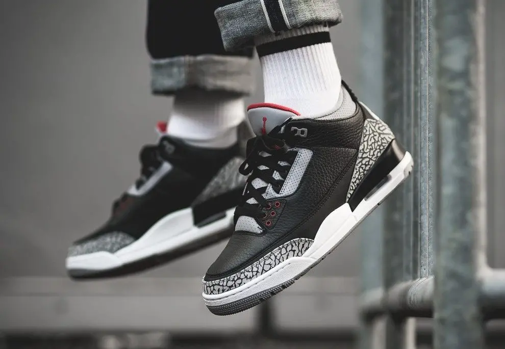 Giày Nike Air Jordan 3 Retro OG BG 'Black Cement' 854261-001 - Ảnh 6