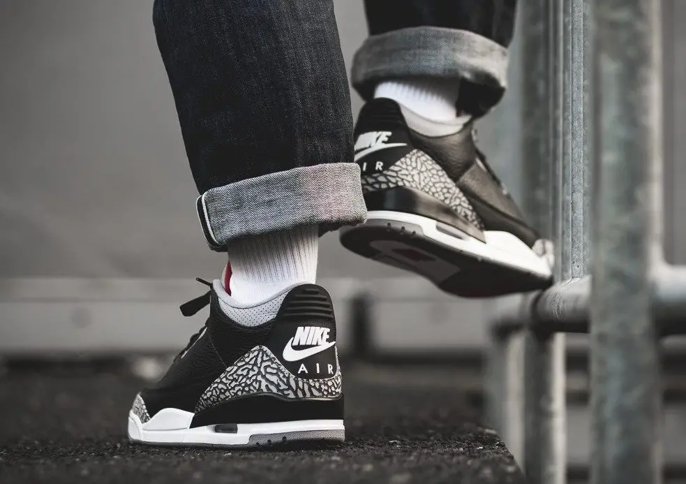 Giày Nike Air Jordan 3 Retro OG BG 'Black Cement' 854261-001 - Ảnh 5