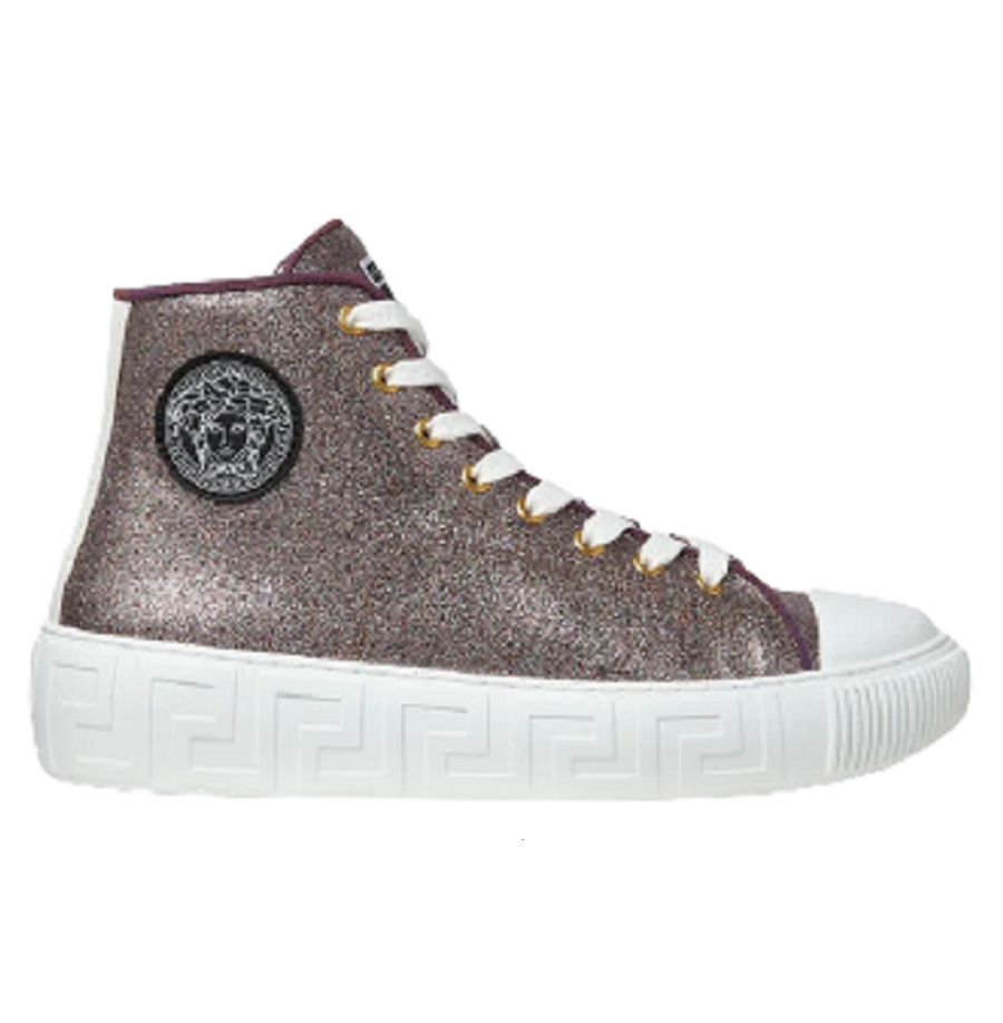 Giày Versace Greca High Top Trainers Pink 1004185-1A02718-2X04V