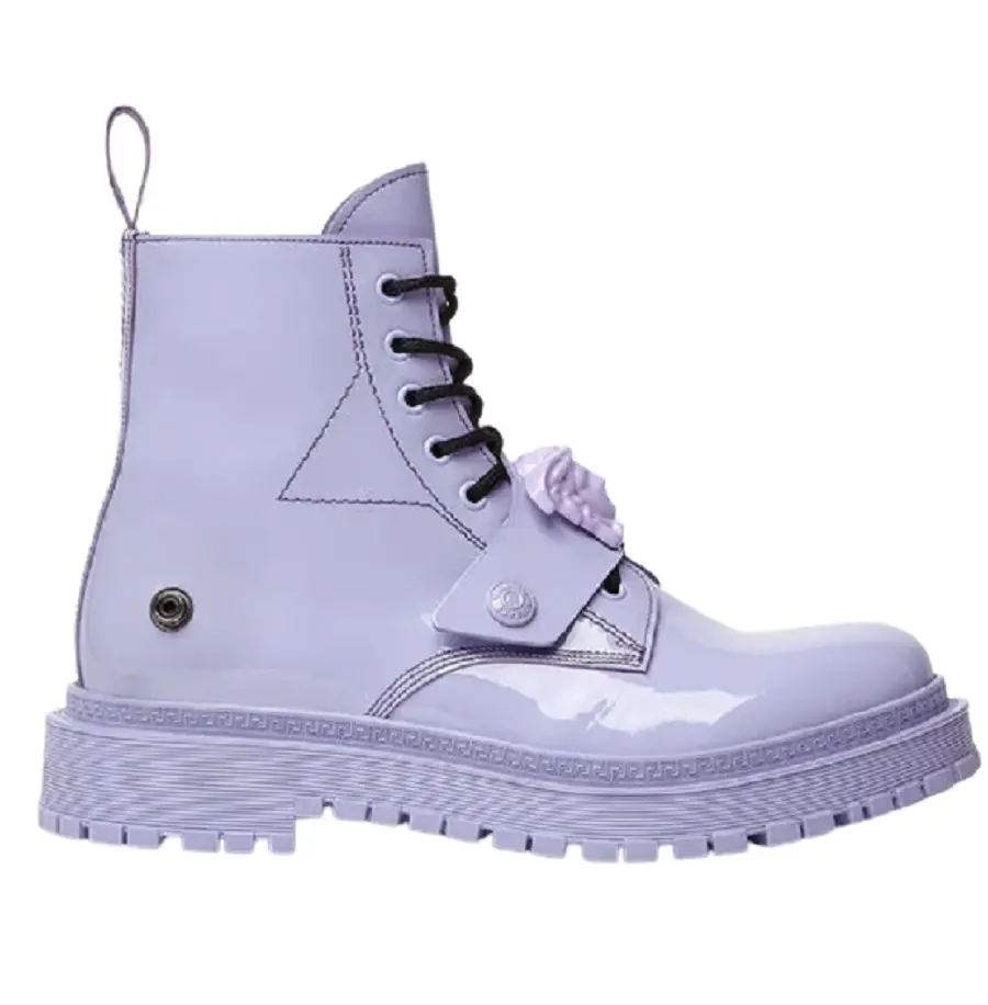 Giày Versace La Medusa Combat Boots Lilac 1003990-1A02844-1L72B