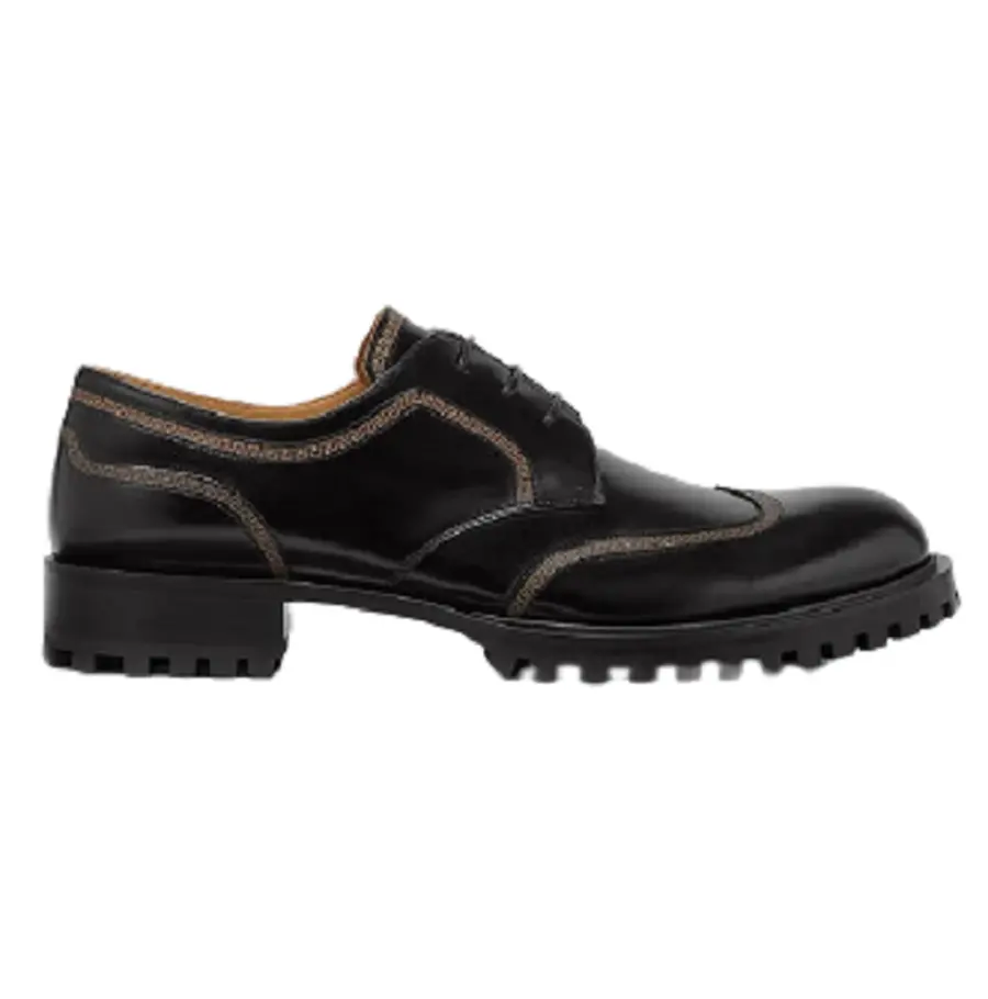 Giày Versace Greca Leather Lace Up Black 1000773-D9VAC-1B000