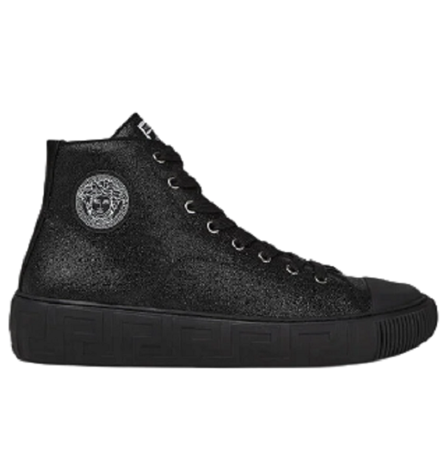 Giày Versace Greca Suede High Top Trainers Black DSU8403-1A02718-1B00P