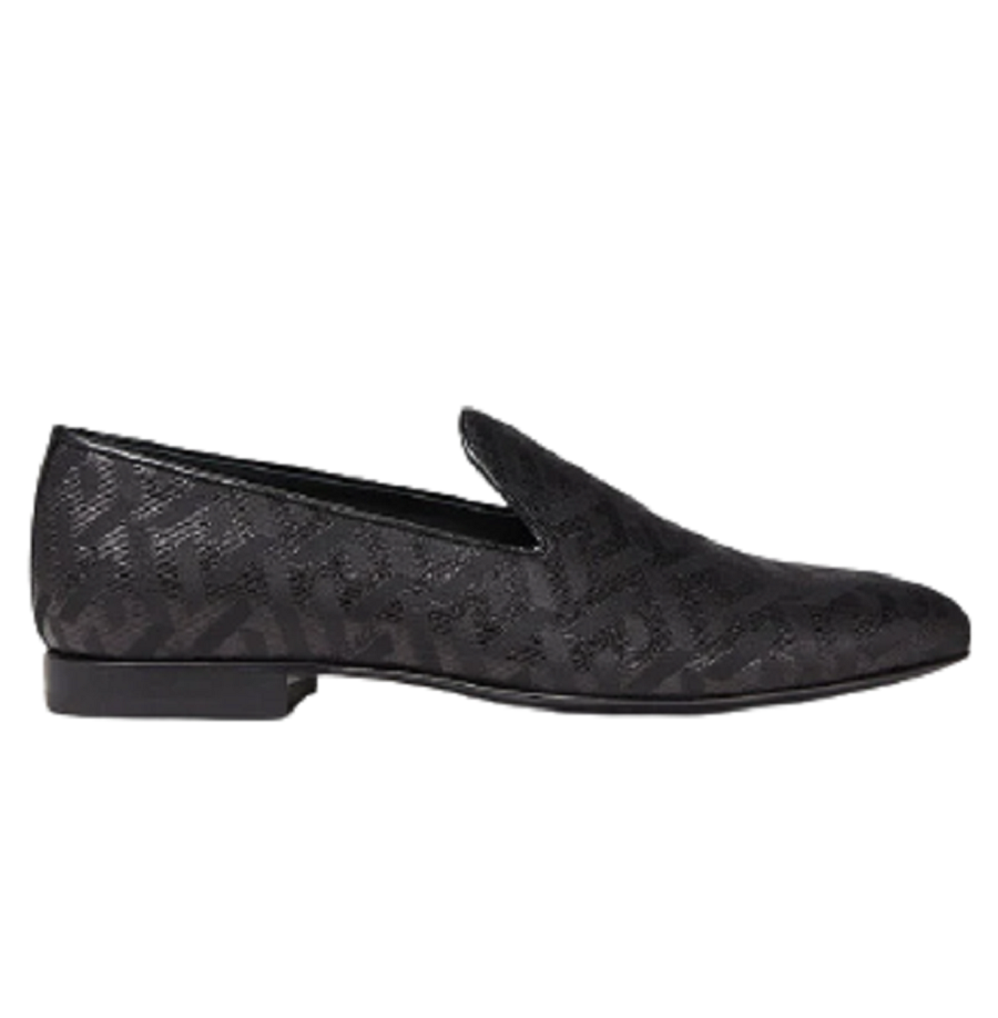 Giày Versace La Greca Metallic Jacquard Slippers Black DSU6488-1A01741-1B000