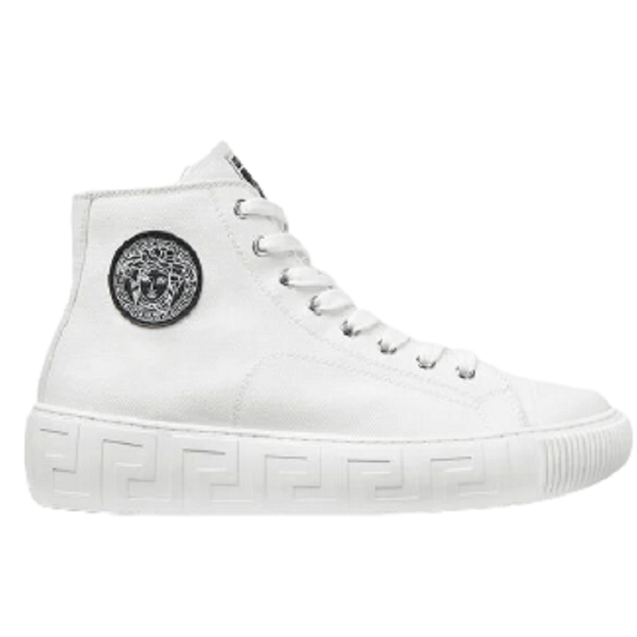 Giày Versace Greca High Topp Trainers White DST643D-DTE3G-D01P
