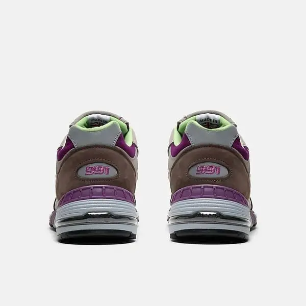 Giày New Balance "Purple Green" x Sneaktorious Stray Rats M991SRG - Ảnh 3