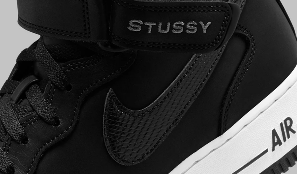 Giày Nike Air Force 1 '07 Mid SP 'Stussy Black' DJ7840-001 - Ảnh 3