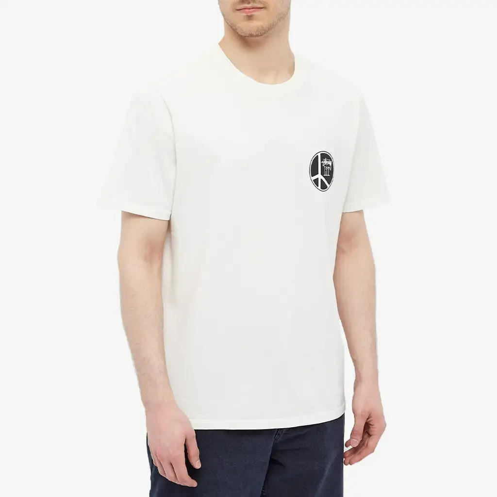 Áo Stussy Peace Dot Pigment Dyed Tee 'White' - Ảnh 2