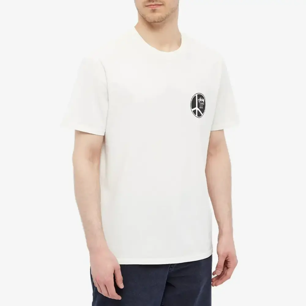 Alternative view of Áo Stussy Peace Dot Pigment Dyed Tee 'White'