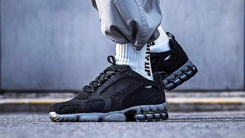 Giày Nike Stussy x Air Zoom Spiridon Caged 2 'Black Cool Grey' CQ5486-001 - Ảnh 3