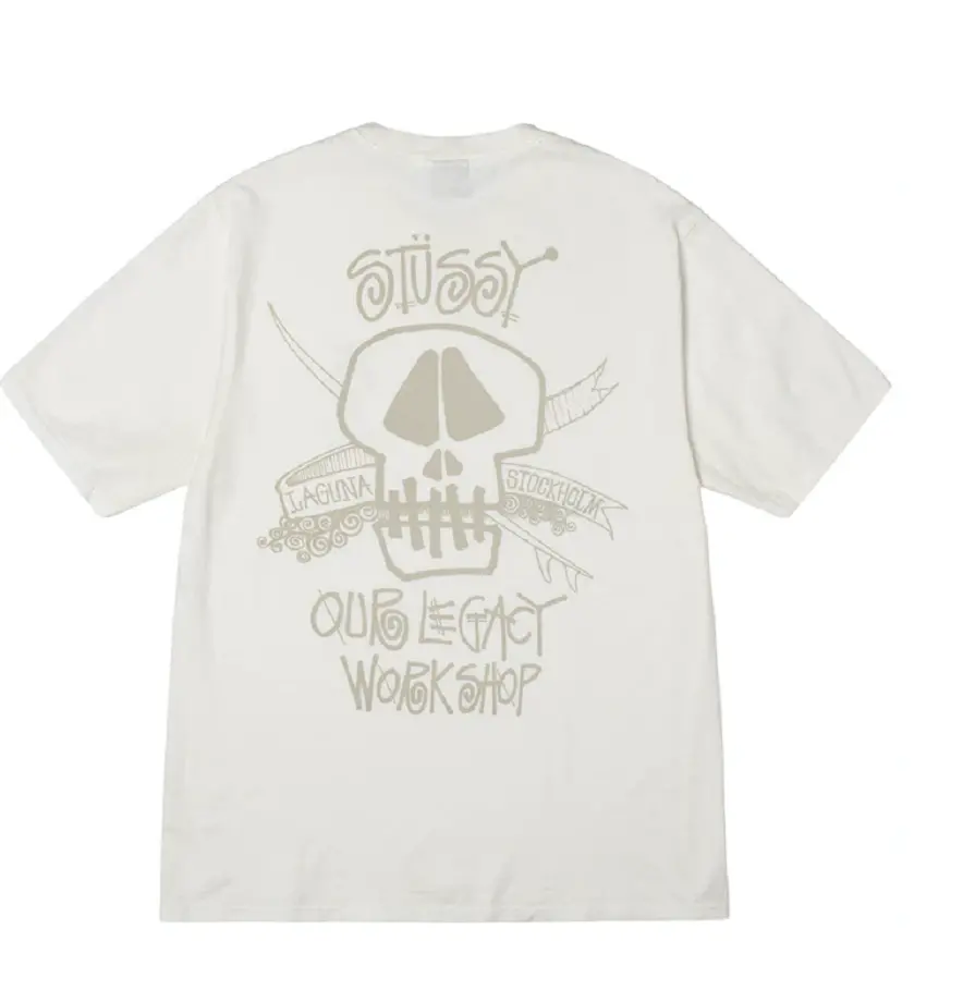 Áo Stussy x Our Legacy Work Shop Surf Skull Pigment Dyed Tee 'Natural'