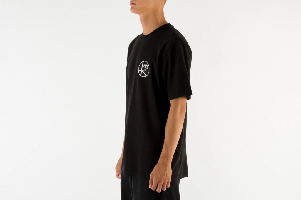 Áo Stussy Peace Dot Pigment Dyed Tee 'Black' - Ảnh 3