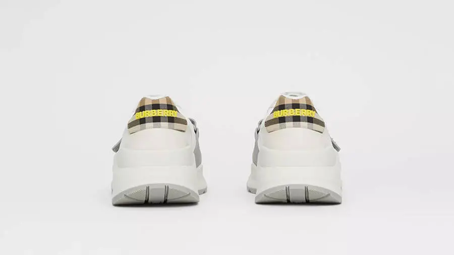 Giày Burberry Vintage Check Suede White Beige 80372581 - Ảnh 4