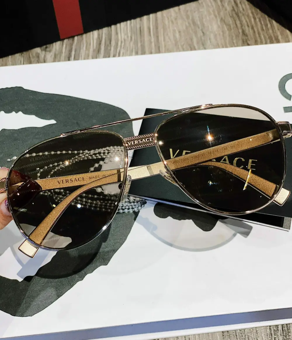 Kính Versace Sunglasses 'Gold' VE2209-1252 - Ảnh 6