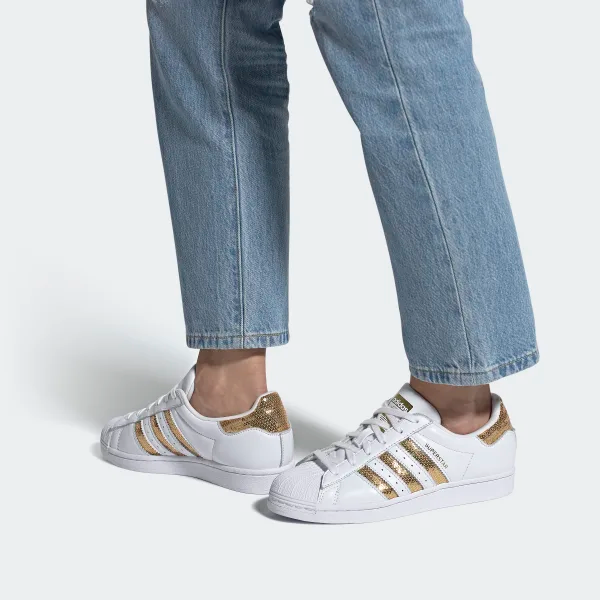 Giày Adidas Wmns Superstar 'White Gold Sequins' G55658 - Ảnh 7