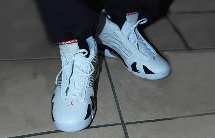 Giày Nike Supreme x Air Jordan 14 Retro 'White' BV7630-106 - Ảnh 5