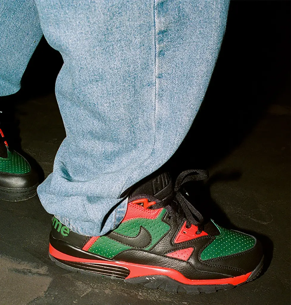 Giày Nike Supreme x Air Cross Trainer 3 Low 'Black Gorge Green' CJ5291-001 - Ảnh 4