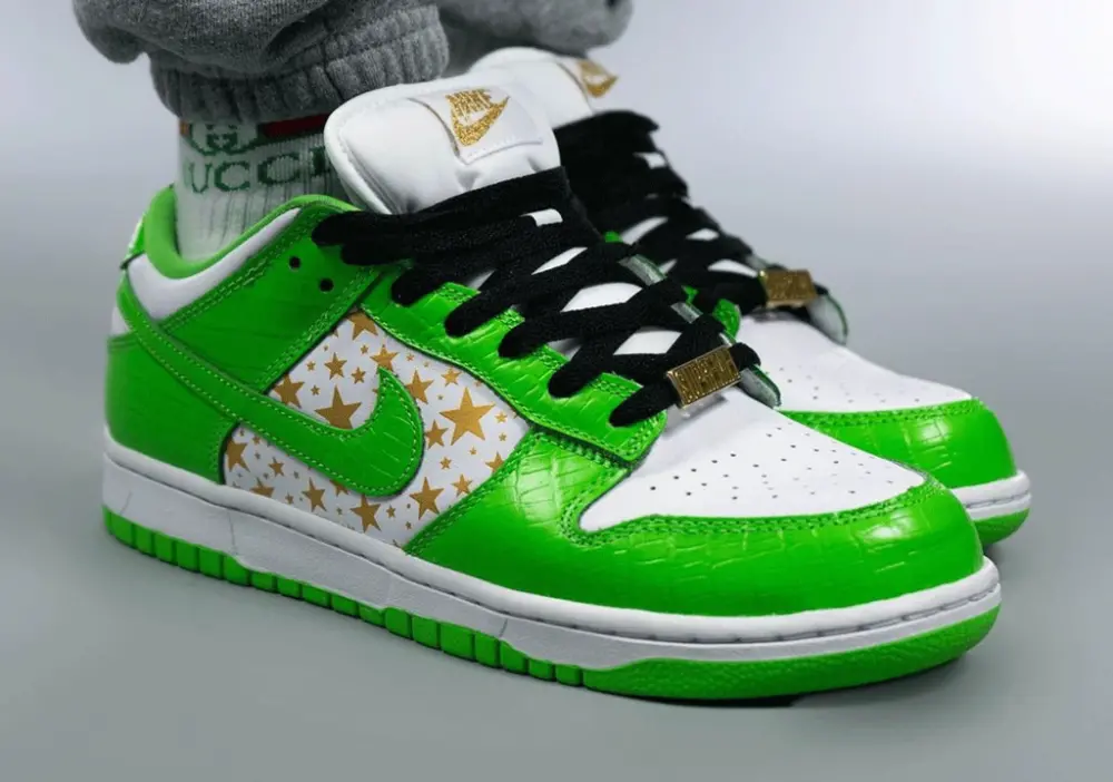 Giày Nike Supreme x Dunk Low OG SB QS 'Mean Green' DH3228-101 - Ảnh 3