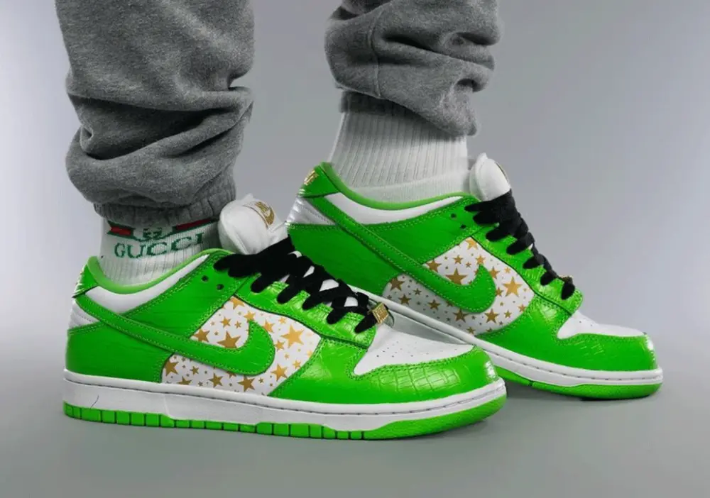 Giày Nike Supreme x Dunk Low OG SB QS 'Mean Green' DH3228-101 - Ảnh 4