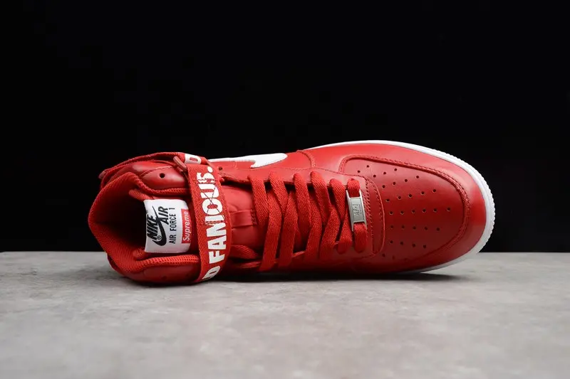 Giày Nike x Supreme Air Force 1 High 'World Famous Red' 698696-610 - Ảnh 6