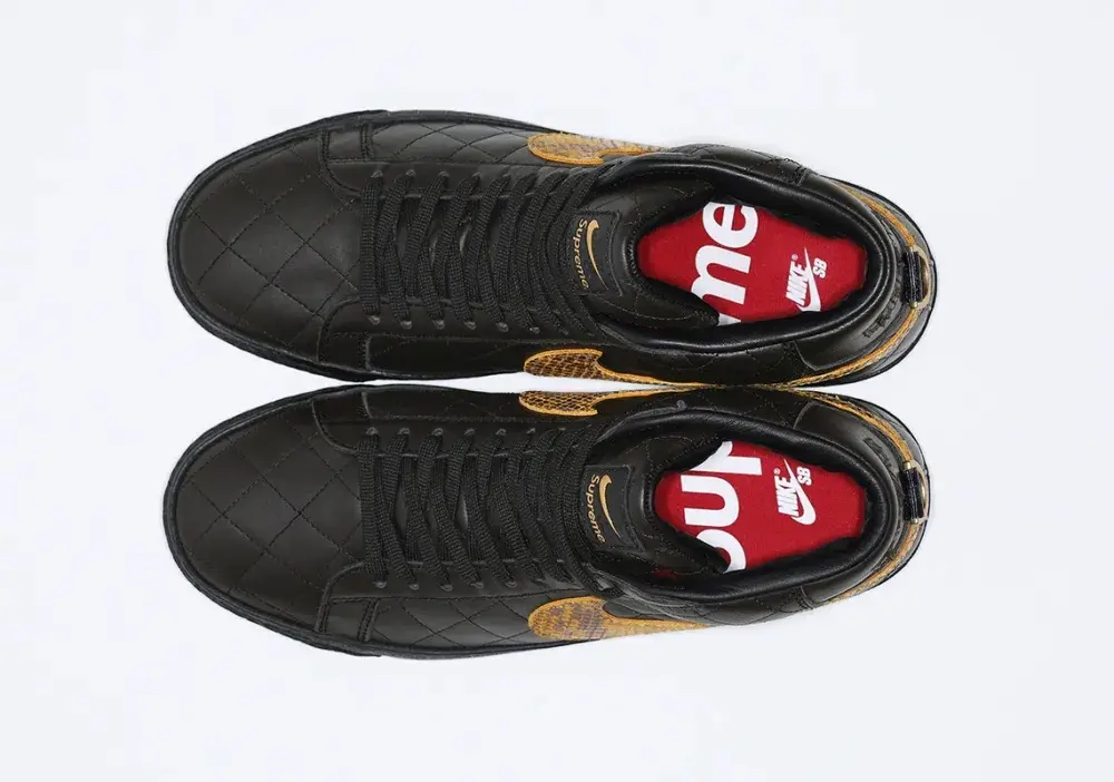 Giày Nike Supreme x Zoom Blazer Mid QS SB 'Black Snakeskin' DV5078-001 - Ảnh 6