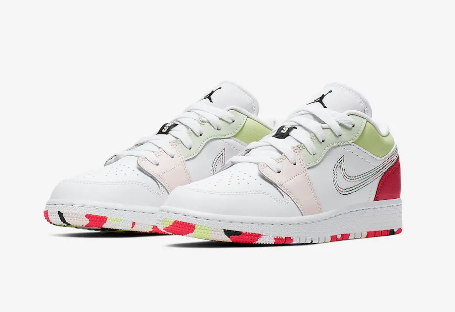 Alternative view of Giày Nike Air Jordan 1 Low GS 'Ember Glow' 554723-176