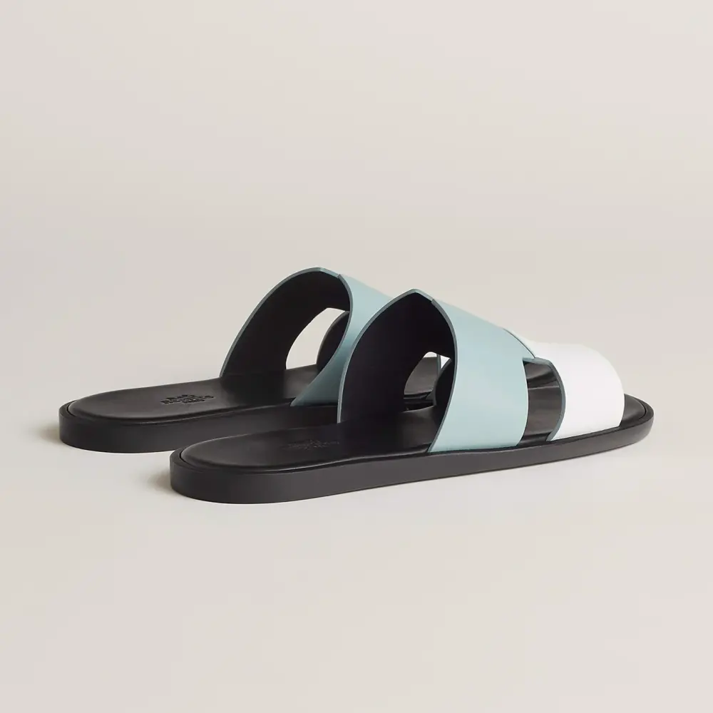Dép Hermes Izmir Sandal 'Vert D'eau Blanc' H172460ZHVD390 - Ảnh 3