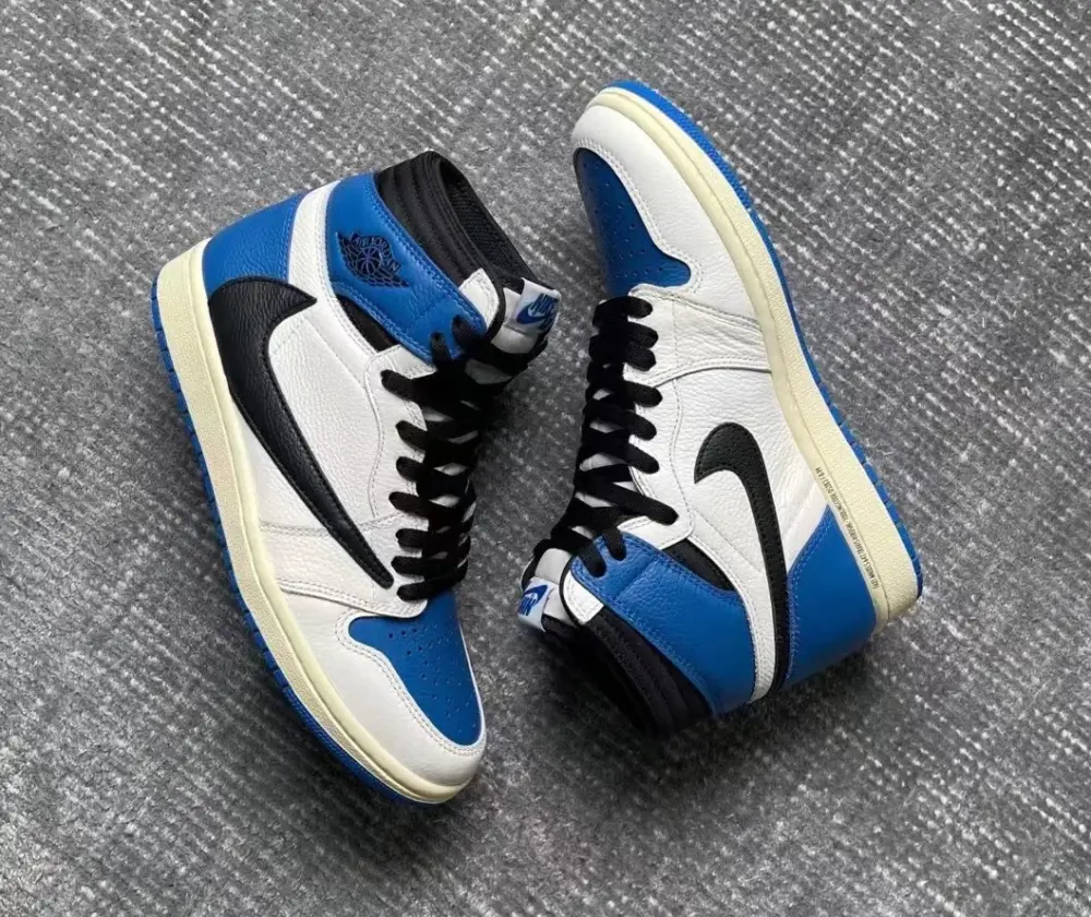 Giày Nike Fragment Design x Travis Scott x Air Jordan 1 Retro High 'Military Blue' DH3227-105 - Ảnh 7