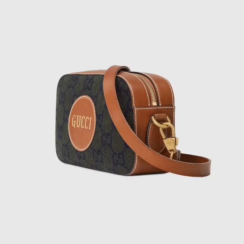 Túi Gucci Shoulder With Gucci Script Logo Dark Green And Brown Leather 671625-2K3ET-3380 - Ảnh 4