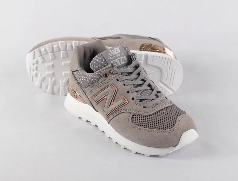 Giày New Balance 574 Wmns 'Grey White Rose Gold' WL574FSCB - Ảnh 4