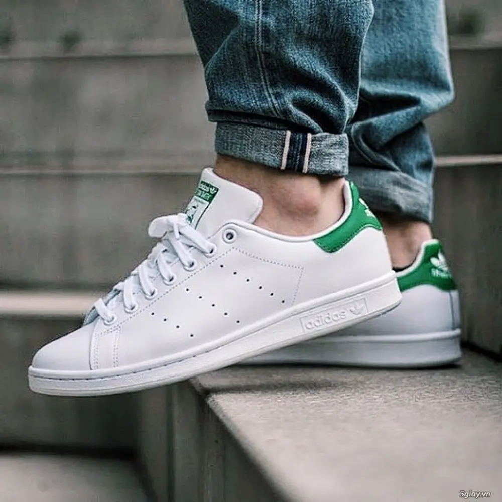 Giày Adidas Stan Smith White Green B24105 - Ảnh 4