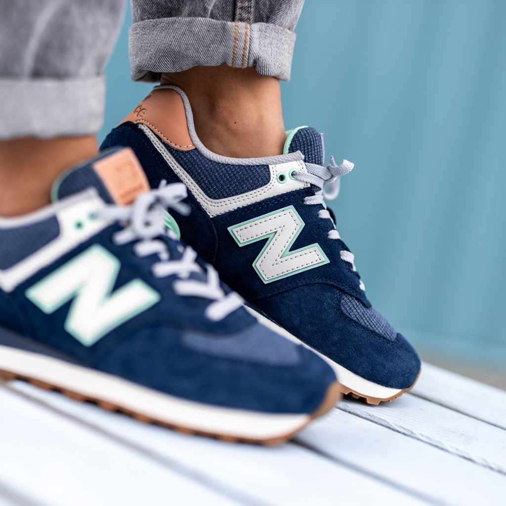 Giày New Balance Wmns 574 Beach 'Cruiser Navy' WL574BCM - Ảnh 6
