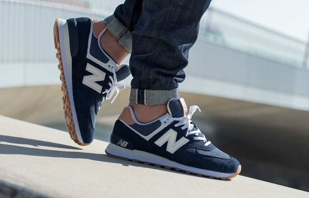 Giày New Balance 574 Natural Indigo Mahogany ML574TYA - Ảnh 4