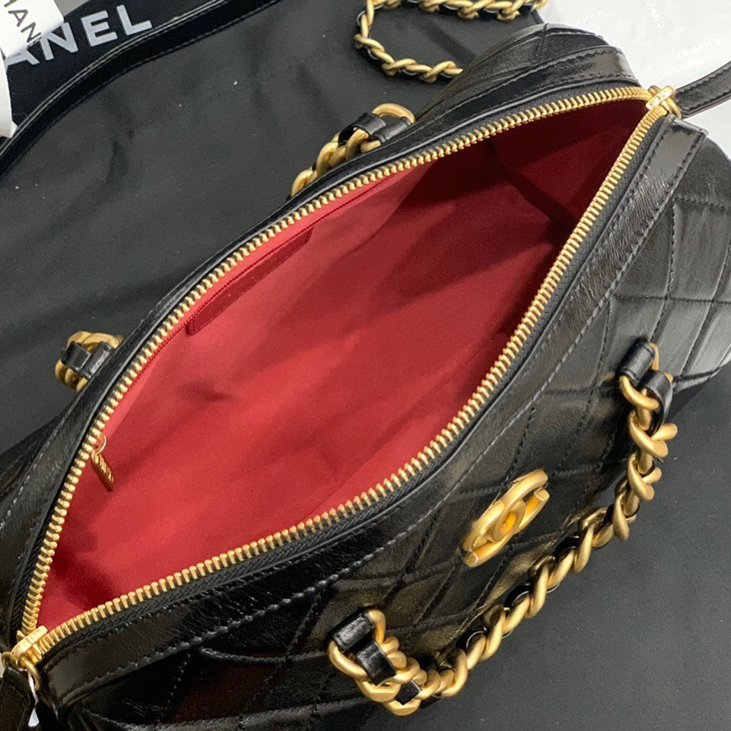 Túi Chanel Bowling Bag Calfskin 'Black' AS1897-B03795-94305 - Ảnh 4