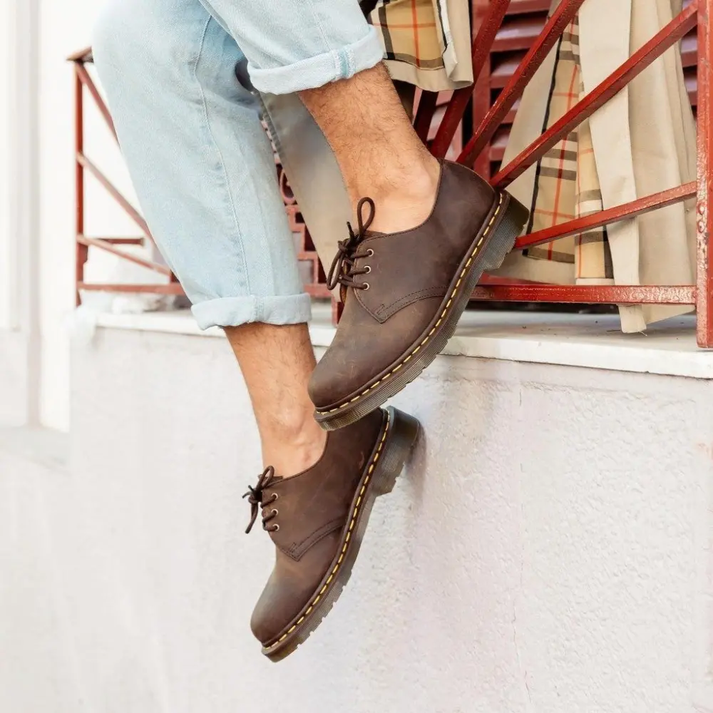 Giày Dr. Martens 1461 Brown Crazy Horse Leather Oxford Shoes 11838201 - Ảnh 4