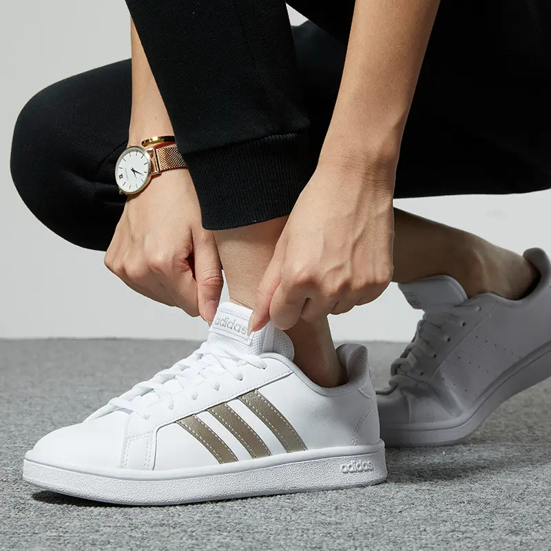 Alternative view of Giày Adidas Grand Court Base 'White Platinum Metallic' EE7874