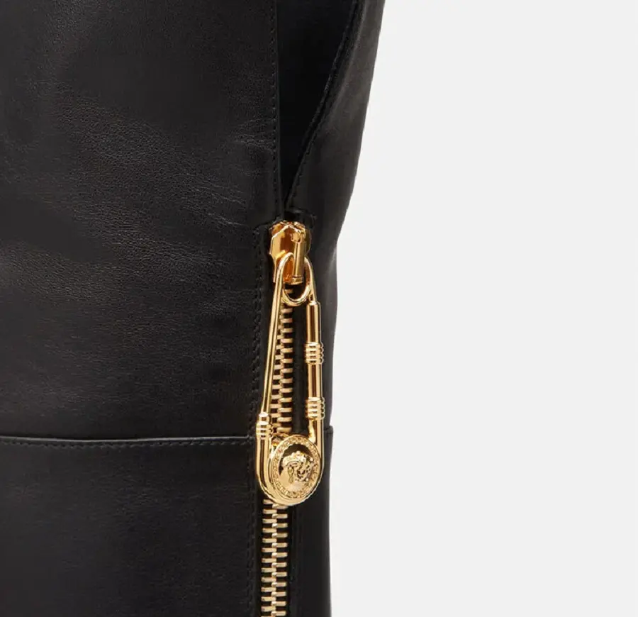 Giày Versace Safety Pin Flat Leather DST473E-DV11N-D41OH - Ảnh 3