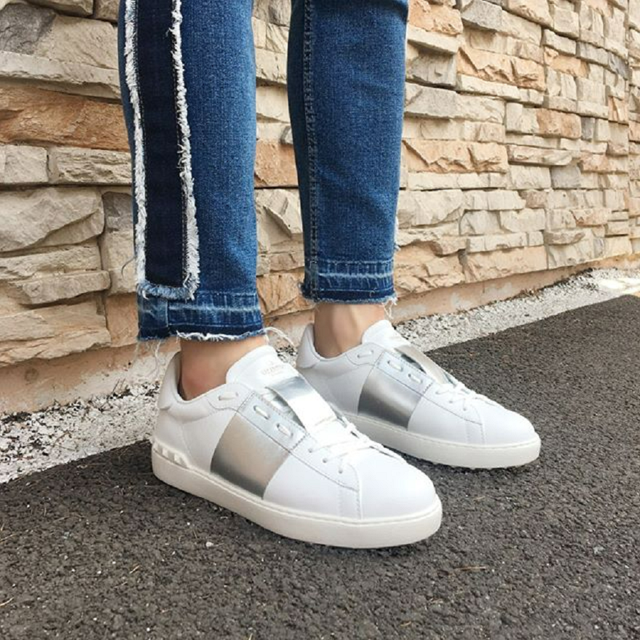 Giày Valentino Men Shoes Leather Trainers Sneakers Open PY2S0830FLR857 - Ảnh 2