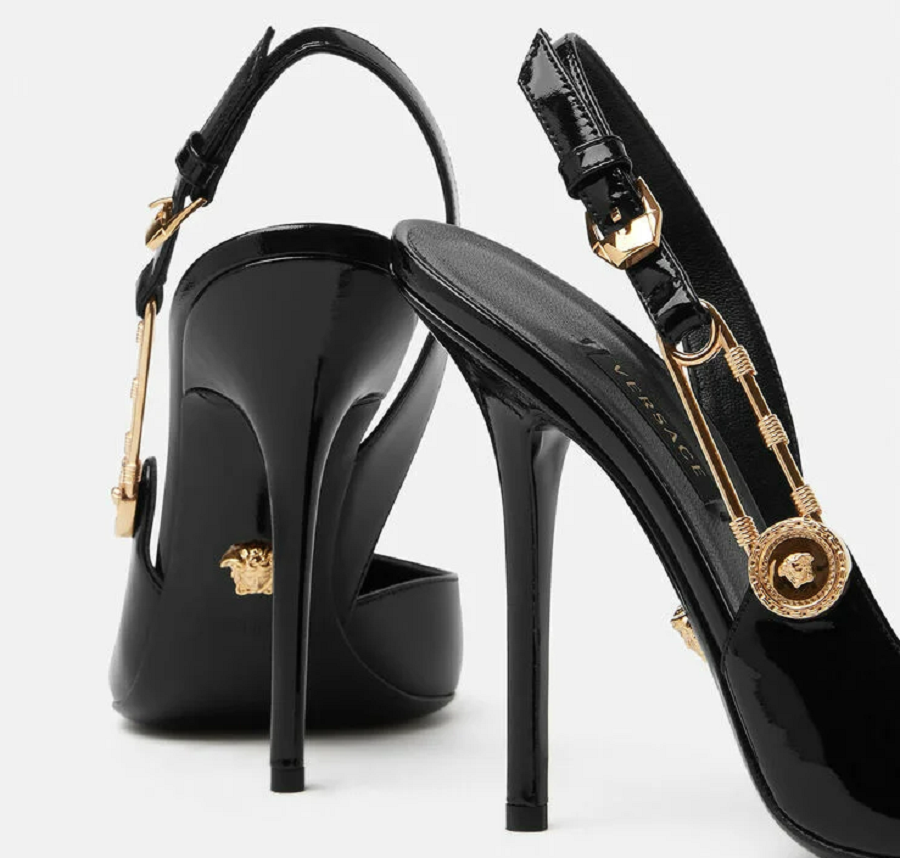 Giày Versace Safety Pin Pumps DST561P-D2VE-KVO41 - Ảnh 4