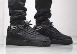 Giày Nike Stussy x Air Force 1 Low 'Triple Black' CZ9084-001 - Ảnh 5