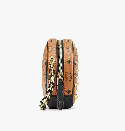 Túi MCM Tambourine Crossbody in Gold Studded Visetos MWRCSVI03CO001 - Ảnh 2