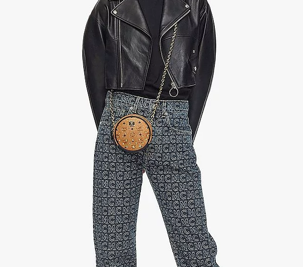 Túi MCM Tambourine Crossbody in Gold Studded Visetos MWRCSVI03CO001 - Ảnh 4